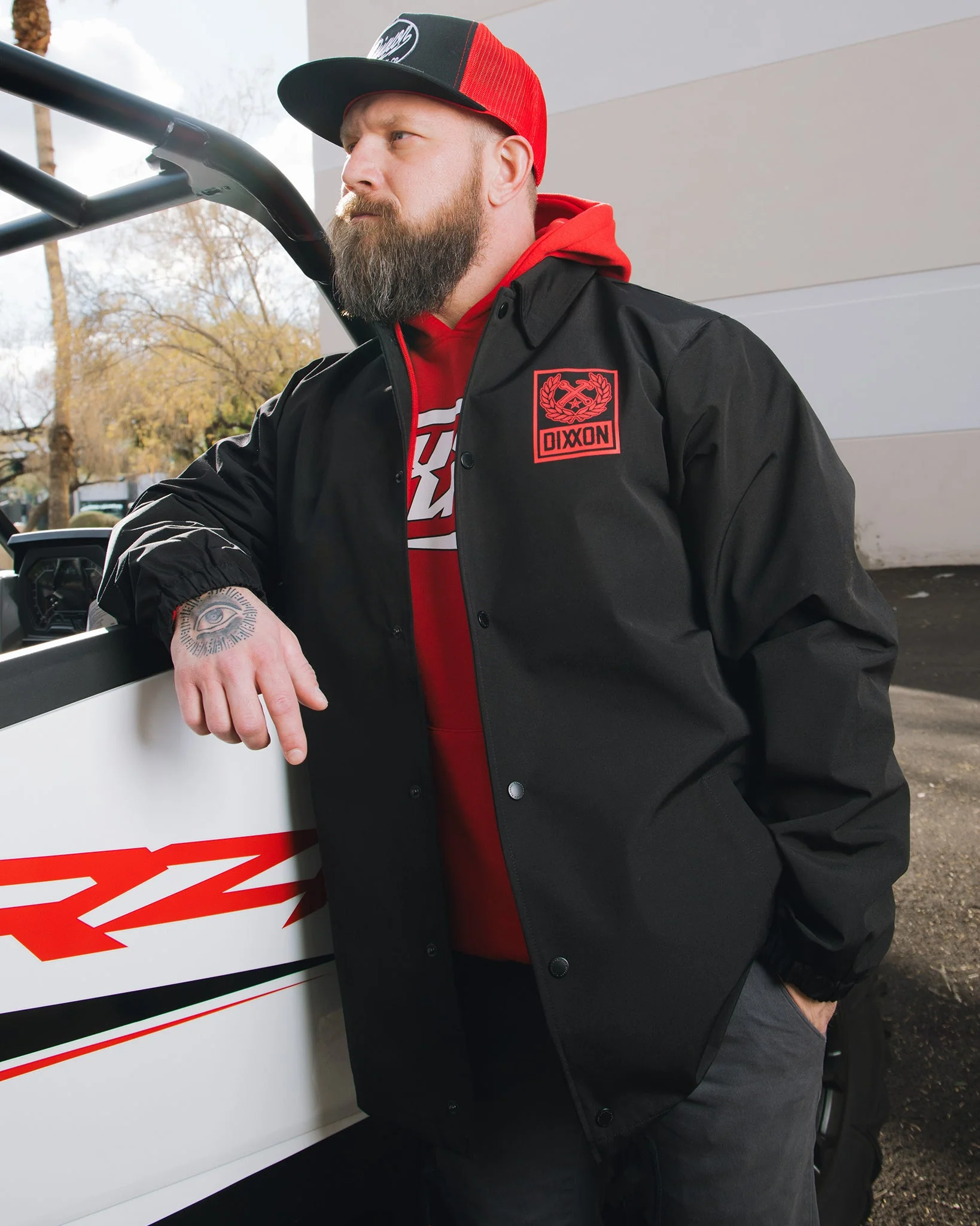 Red Box Crest Coaches Jacket - Black - Image 5
