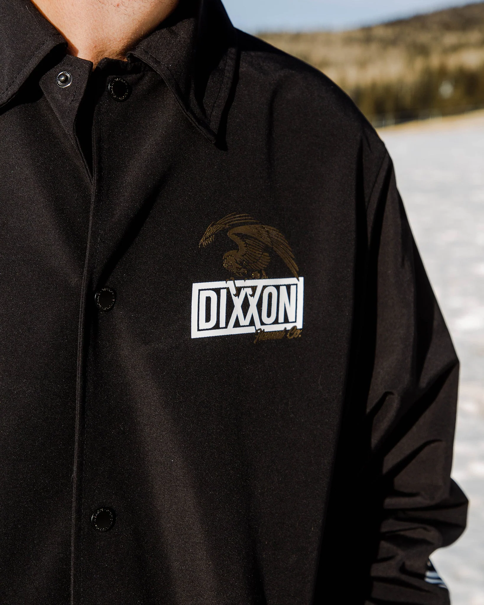 White & Gold Golden Eagle Coaches Jacket - Black - Image 4