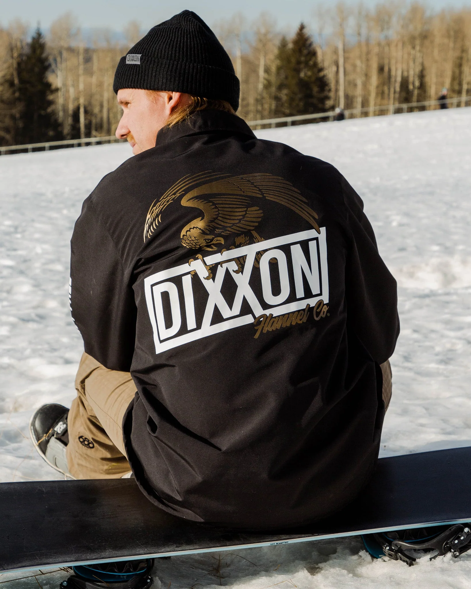 White & Gold Golden Eagle Coaches Jacket - Black - Image 6