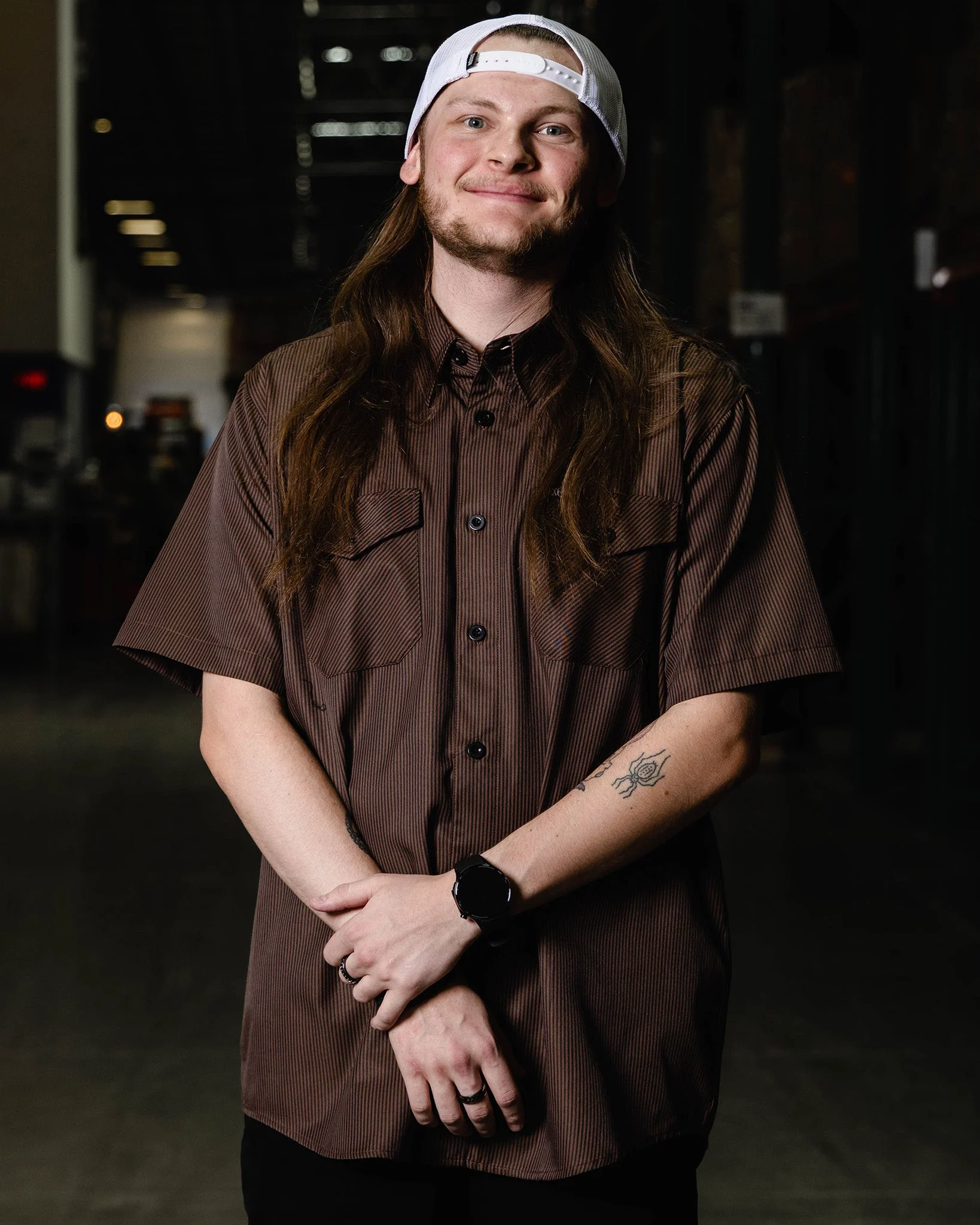 WorkForce Short Sleeve Work Shirt - Brown & Black - Image 5